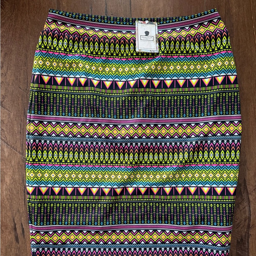 Dainty Jewells Neon Geo-Print Swim Skirt